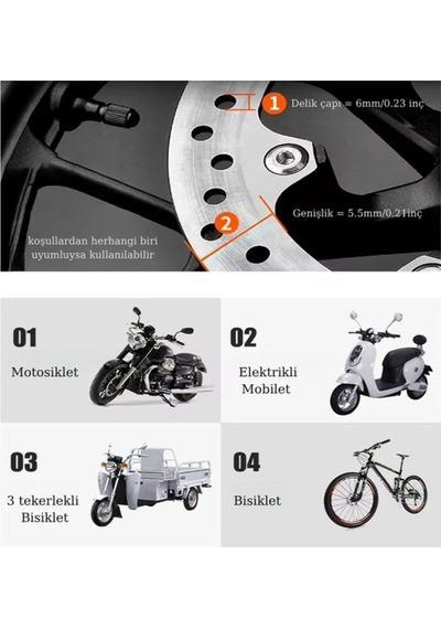 110 Db Motosiklet Alarmlı Disk Kilidi Hatırlatma Kablolu Yuvarlak Ve Düz Kilit