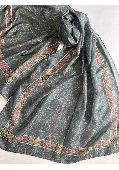 Kadın Pamuklu Yeşil Retro Etnik Şal