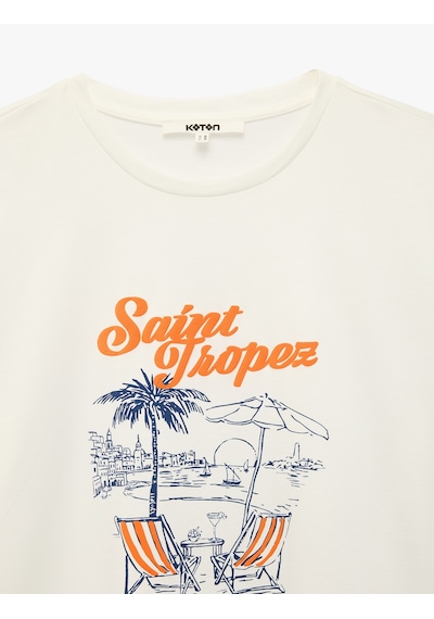 Koton Koton X Şahika Ercümen - Pamuklu Bisiklet Yaka Kısa Kollu Saint Tropez Baskılı Tişört Kırık Beyaz 6sak50542ek Ekru Koton Koton X Şahika Ercümen - Pamuklu Bisiklet Yaka Kısa Kollu Saint Tropez Baskılı Tişört Kırık Beyaz 6sak50542ek Ekru
