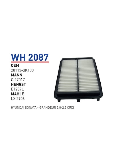 WUNDER WH2087 HAVA FİLTRESİ - HYUNDAI SONATA - GRANDEUR 2,0-2,2 C
