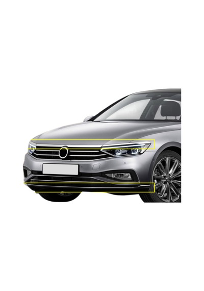 Vw Passat B8,5 2019+ 3'lü Ön Krom Seti Sis Çerçeve-ön Tampon Çıtası-far Kaşı A+