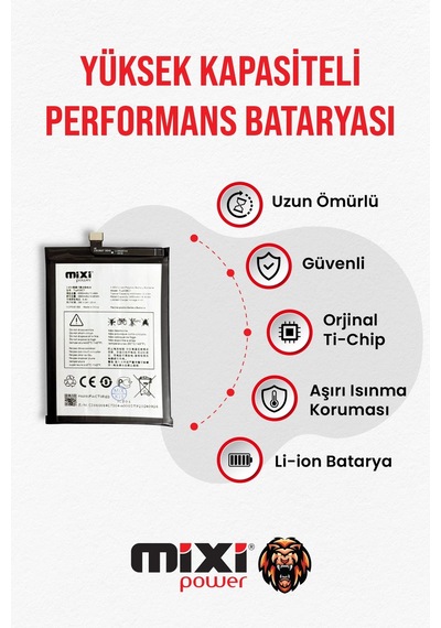 Alcatel 3x 2019 / 5048y / 5060d / Alcatel 5v Tam Kapasite Batarya