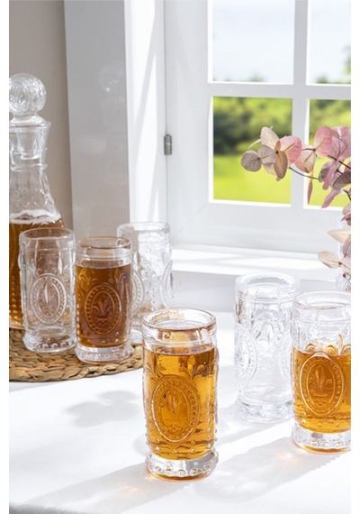 Selen Concept Fleur De Lis Model El Yapımı Cam Bardak 4'lü Set Şeffaf