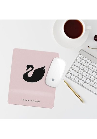 Pembe No Rain, No Flowers Bilek Destekli Dikdörtgen Mouse Pad Mouse Altlık Mousepad