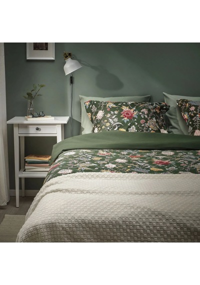 Ikea Nasselklocka Tek Kişilik Nevresim Takımı 150 X 200 Cm Yeşil - Koyu Yeşil