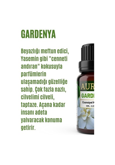 AURAN Gardenya Esansiyel Uçucu Koku Yağı Buhurdanlık Yağı 10ml