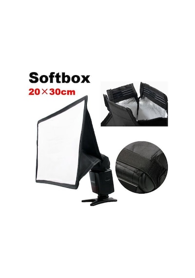 20X30Cm Tepe Flaş için Softbox Diffuser Işık Yumuşatıcı