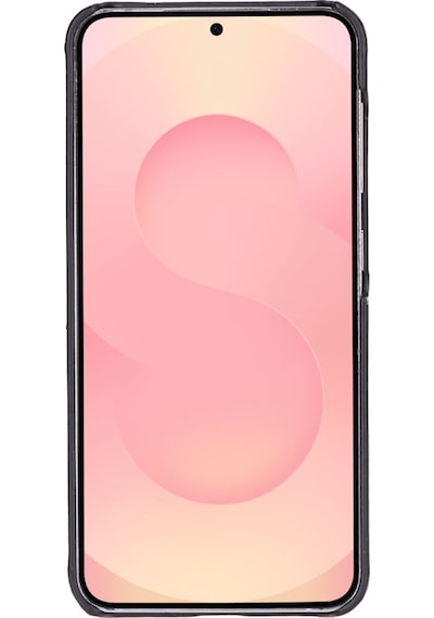 Samsung Galaxy S25 Plus Uyumlu, Hakiki Deri, El Yapımı Arka Kapak, Kömür Siyah Siyah