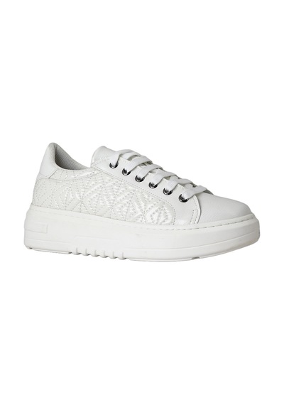 Hobby Ayakkabı Hobby Kadın Rugan Modern Yüksek Tabanlı Sneaker Ayakkabı Beyaz