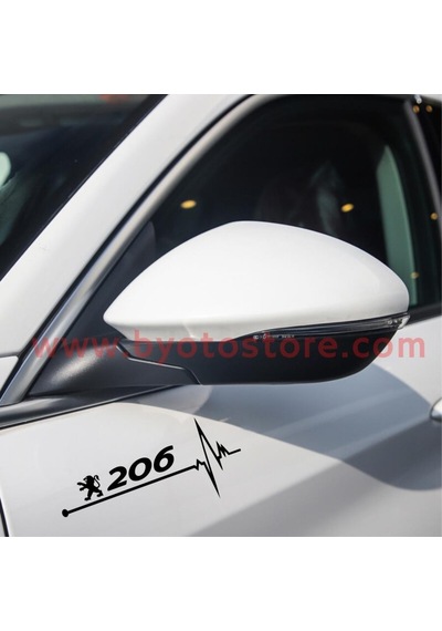 Peugeot 206 Için Kalp Atışı Ritim Oto Sticker (2 Adet)