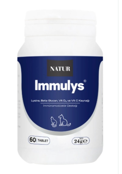 Natur Immulys Kedi Ve Köpek Bağışıklık Sistemi Güçlendirici 60 Tablet Beta-glukan Etkili