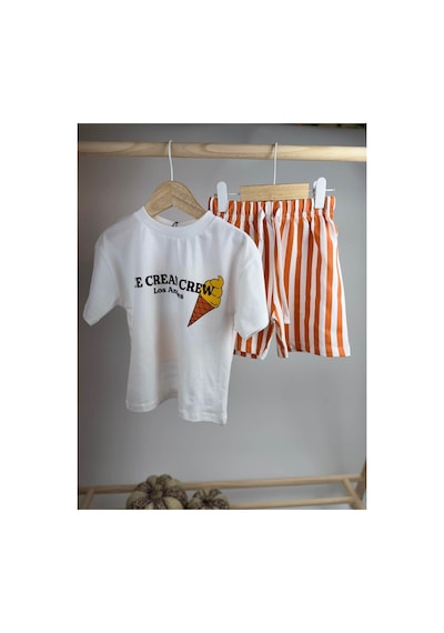 Poala Kids İce Cream Şortlu Set Turuncu