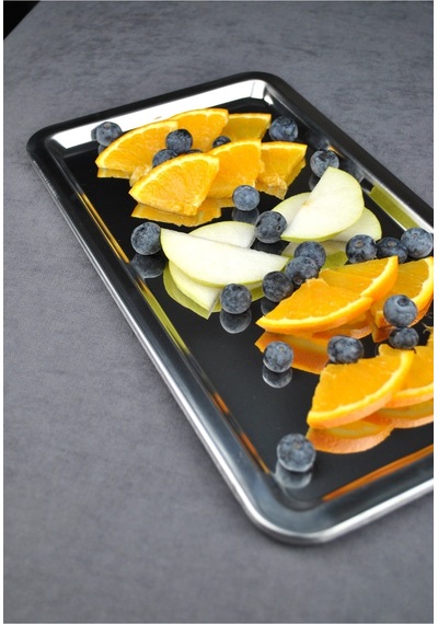 1 Adet Paslanmaz Çelik Dikdörtgen 34 Cm Sunum Tabağı 19 X 34 Cm Sunumluk Tabak Tepsi Gümüş