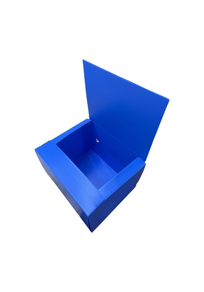 Tr Arşiv Klasörü 29x25x36cm A4 İçin Oluklu Plastik Mavi Lastikli Sırt Etiketli Metal Parmak Halkalı Arşiv Kutusu