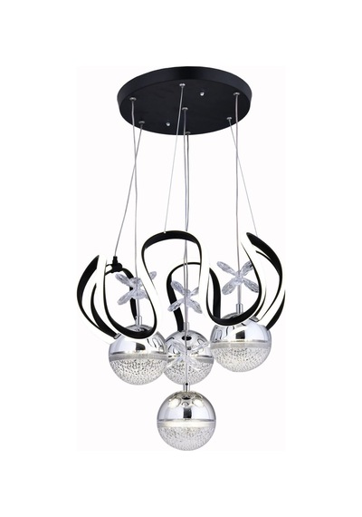 Cemre 4 Toplu Modern Led Sarkıt Avize ,siyah Sarkıt Power Led Avize, 3 Renk Yanabilen Led Avize,