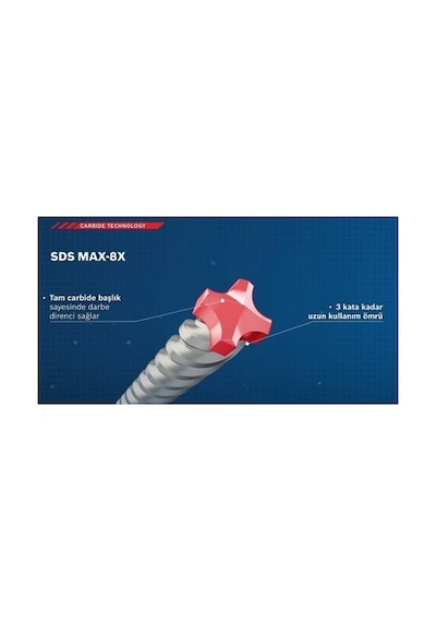 32x520 Mm Sds-max Beton Matkap Ucu, Dayanıklı