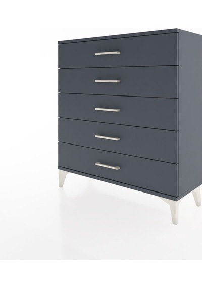 Arges Şifonyer 5 Çekmeceli 88x30x96 Antrasit-antrasit Antrasit