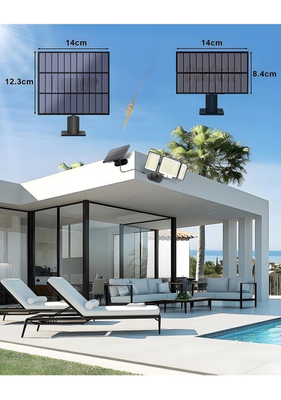 Sigrill Solar Spotlight 348 Led, Hareket Sensörlü, 3 Modlu, Ip67 Su Geçirmez, 270 Açı, Uzaktan Kumandalı Güneş Enerji