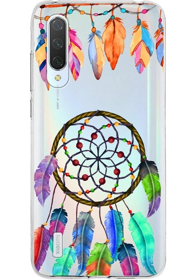 Xiaomi Mi 9 Lite İle Uyumlu 1mm Slim Fit Nazar Boncuğu 6 Baskılı Şeffaf Kılıf Şeffaf