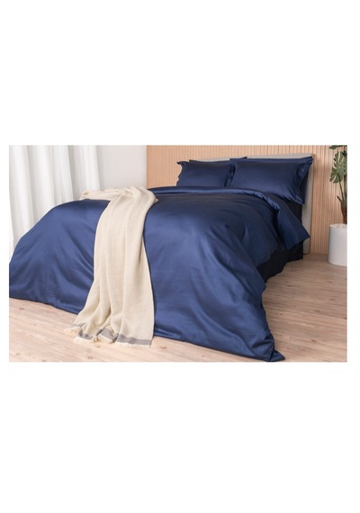 İşbir Yatak Milano Classic Royal Blue 240 Tc Armürlü Pamuk Saten Çift Kişilik Nevresim Takımı Renkli