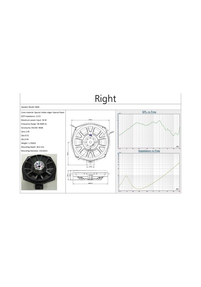 Bmw Serie 1-3-5-7-X1-X3-X5-X6 Steg Upgrade Speaker-Model Bm8-R/L