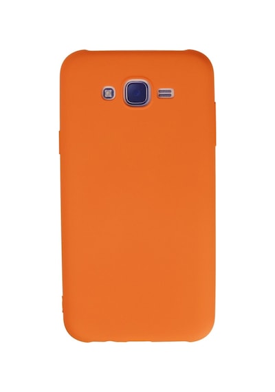 Samsung Galaxy Uyumlu J7 Kılıf Nano İçi Kadife Silikon - Turuncu Bz8683140253875