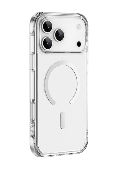Apple Uyumlu iPhone 17 Pro Max Kılıf M-safe Özellikli Wiwu Mcc-702 Titanyum Pro Seri Sert Pc Kapak Şeffaf Şeffaf