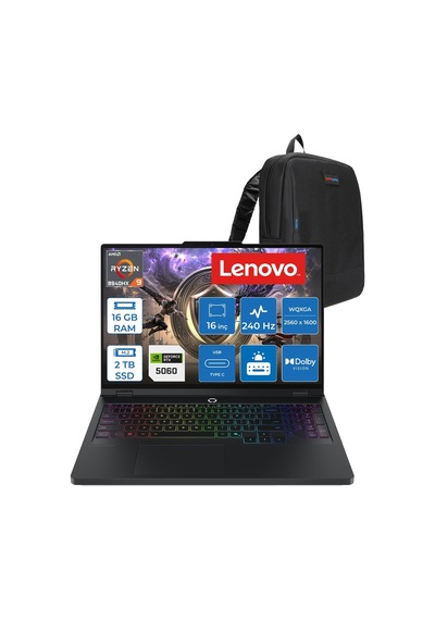Lenovo Legion Pro 5 16ADR10 83LT005RTRF04 R9-8940HX 16 GB 2 TB SSD RTX5060 8 GB 16" Free Dos Dizüstü Bilgisayar + Zetta Çanta