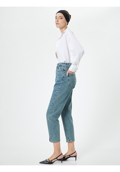 Koton Mom Kot Pantolon Kısa Dar Paça Yırtmaç Detaylı Cepli - Mom Jean Orta İndigo 4sal40012md 4SAL40012MDMID İndigo Koton Mom Kot Pantolon Kısa Dar Paça Yırtmaç Detaylı Cepli - Mom Jean Orta İndigo 4sal40012md 4SAL40012MDMID İndigo