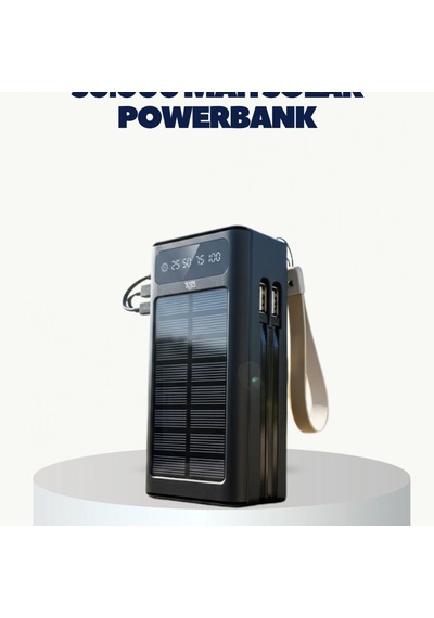 Güneş Panelli Powerbank Led Aydınlatma Ve Dijital Şarj Göstergeli Renkli