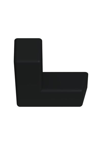 Cateksss 50x50x13mm Alt Köşe - 18 Li Paket Siyah