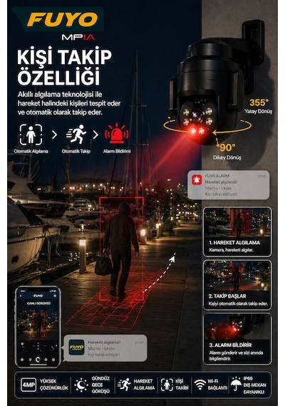 Mpia Fuyo Wifi 4mp Fullhd Ptz Akıllı Güvenlik Kamerası Hieasy Gece Görüş Sesli Kişi Takibi + 12v Adaptör Mpia Fuyo Wifi 4mp Fullhd Ptz Akıllı Güvenlik Kamerası Hieasy Gece Görüş Sesli Kişi Takibi + 12v Adaptör