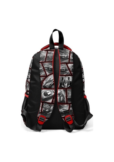 Coral High Kids Siyah Kırmızı Araba Desenli 3 Lü Okul Çanta Seti Set0114429 Çok Renkli