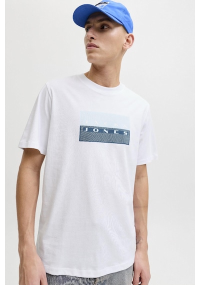 Jack & Jones Jcofusıon Dots Prınt Tee Ss Crew Sn Beyaz