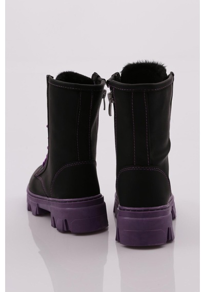 Dgn F2118 Çocuk Bot F2118-2427-R1619 Siyah - Lila