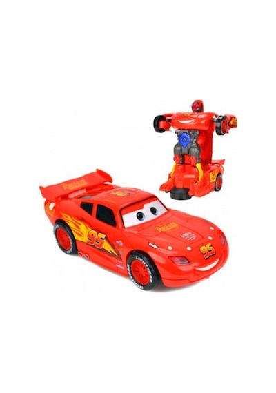 Robota Dönüşen Şimşek Mcqueen Pilli Araba - Oyuncak Robota Dönüşe