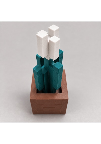 Piksel Lale Biblo - 3d Baskı, Minecraft Esintili Beyaz