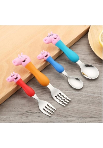 Pig Peppa 4'lü Çatal Kaşık Set