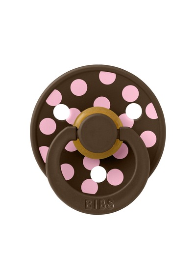 Bibs Studio Polka Big Kauçuk Emzik - Mocha Babypink 6-18 Ay