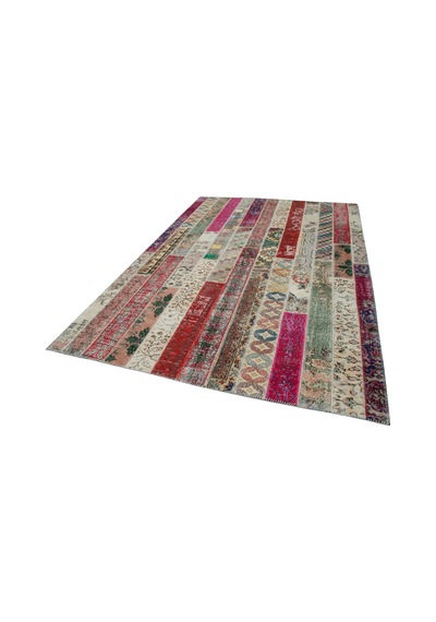 Bespoky Patchwork Modern Çok Renkli Salon Halısı El Dokuma 31005