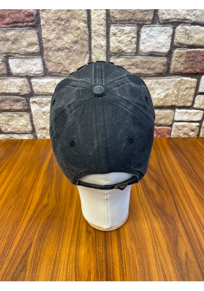 Hamze Original Black Logo Vintage Eskitme Yıkamalı Beyzbol Cap Şapka Siyah