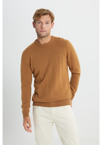 AC&Co / Altınyıldız Classics Erkek Camel Yünlü Dikişsiz Sıcak Tutan Standart Fit Normal Kesim Bisiklet Yaka Armürlü Triko Kazak CAMEL AC&Co / Altınyıldız Classics Erkek Camel Yünlü Dikişsiz Sıcak Tutan Standart Fit Normal Kesim Bisiklet Yaka Armürlü Triko Kazak CAMEL