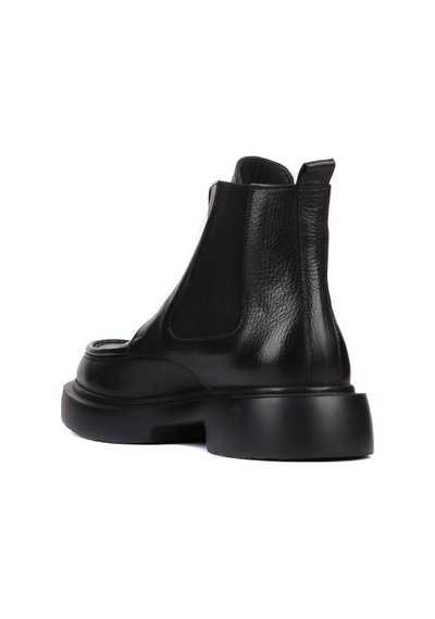 Shoetyle - Siyah Deri Fermuarlı Erkek Bot 250-085-1077 Siyah