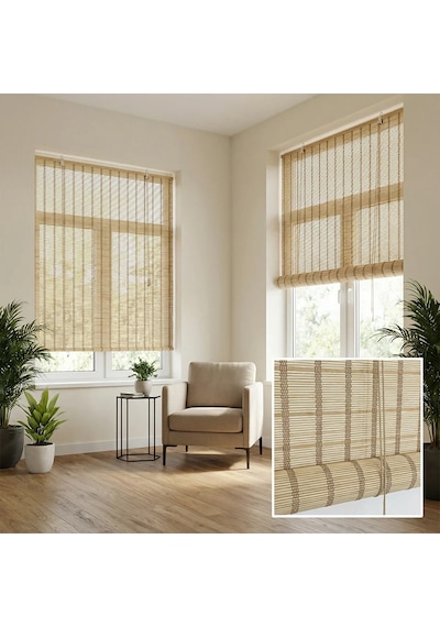 Koçtaş Stilera Ahşap Stor Perde Krem 150 x 180 CM