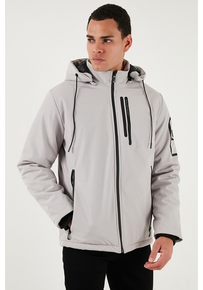 Buratti Regular Fit Çıkarılabilir Kapüşonlu Cepli Erkek Mont 497Albert Taş