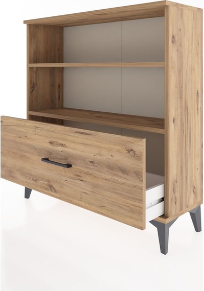 Arges Şifonyer 2 Raflı Tek Çekmeceli 88x30x96 Çam-çam Çam