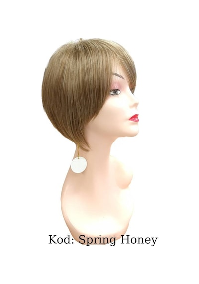 Kısa Peruk Fiber Sentetik Kumral Üzeri Platin No- Spring Honey