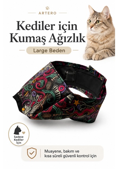 Artero Kediler İçin Kumaş Ağızlık Large Beden