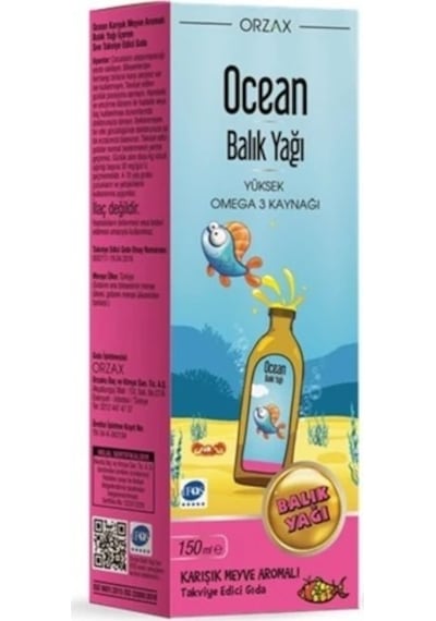 Orzax Ocean Balık Yağı Şurup Karışık Meyve Aromalı 150ml