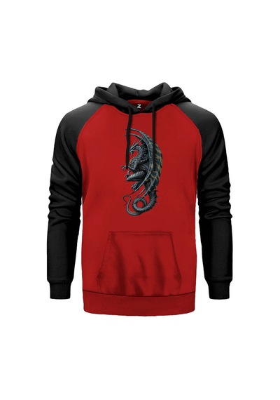 Kadim Ejderha Gri Renk Reglan Kol Sweatshirt